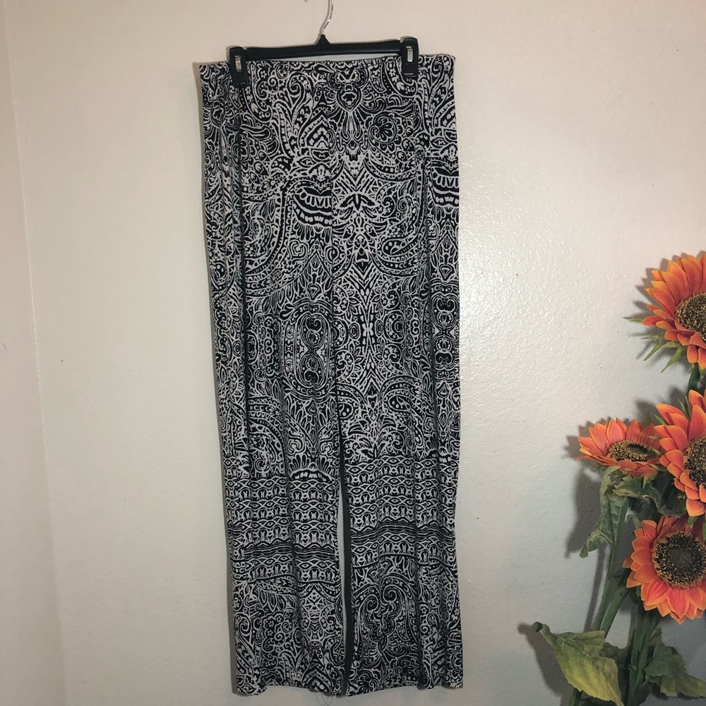 Black and White Flowy Pants